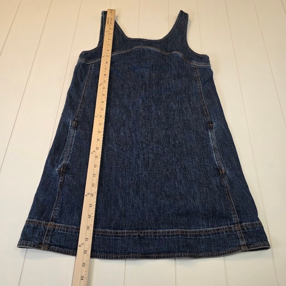 Pilcro Women 6 Denim Jumper Dress Dark Wash Adjustable Snap Straps Pockets - Picture 11 of 11